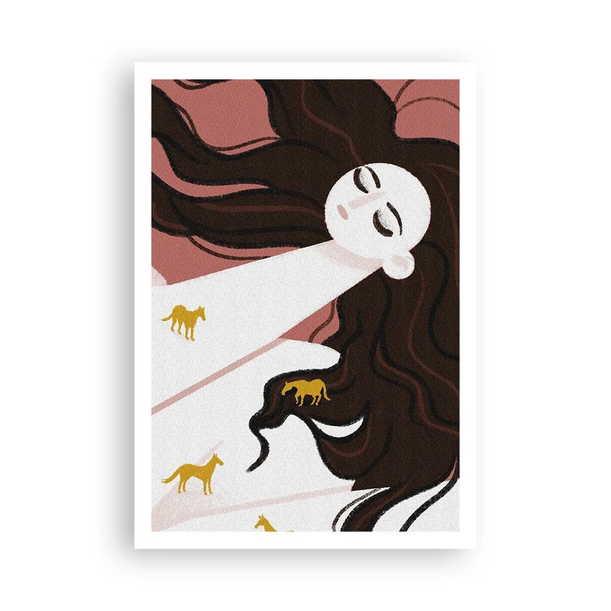 Pôster - Sonho com um cavalo dourado - 70x100 cm