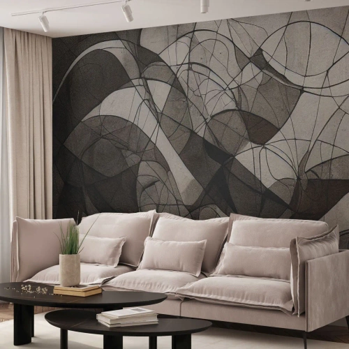 Papel de Parede Autocolante Deluxe Sticker - Circulação das cores da terra - Pedaço, Contemporâneo, GIS de cera - 150x105 cm