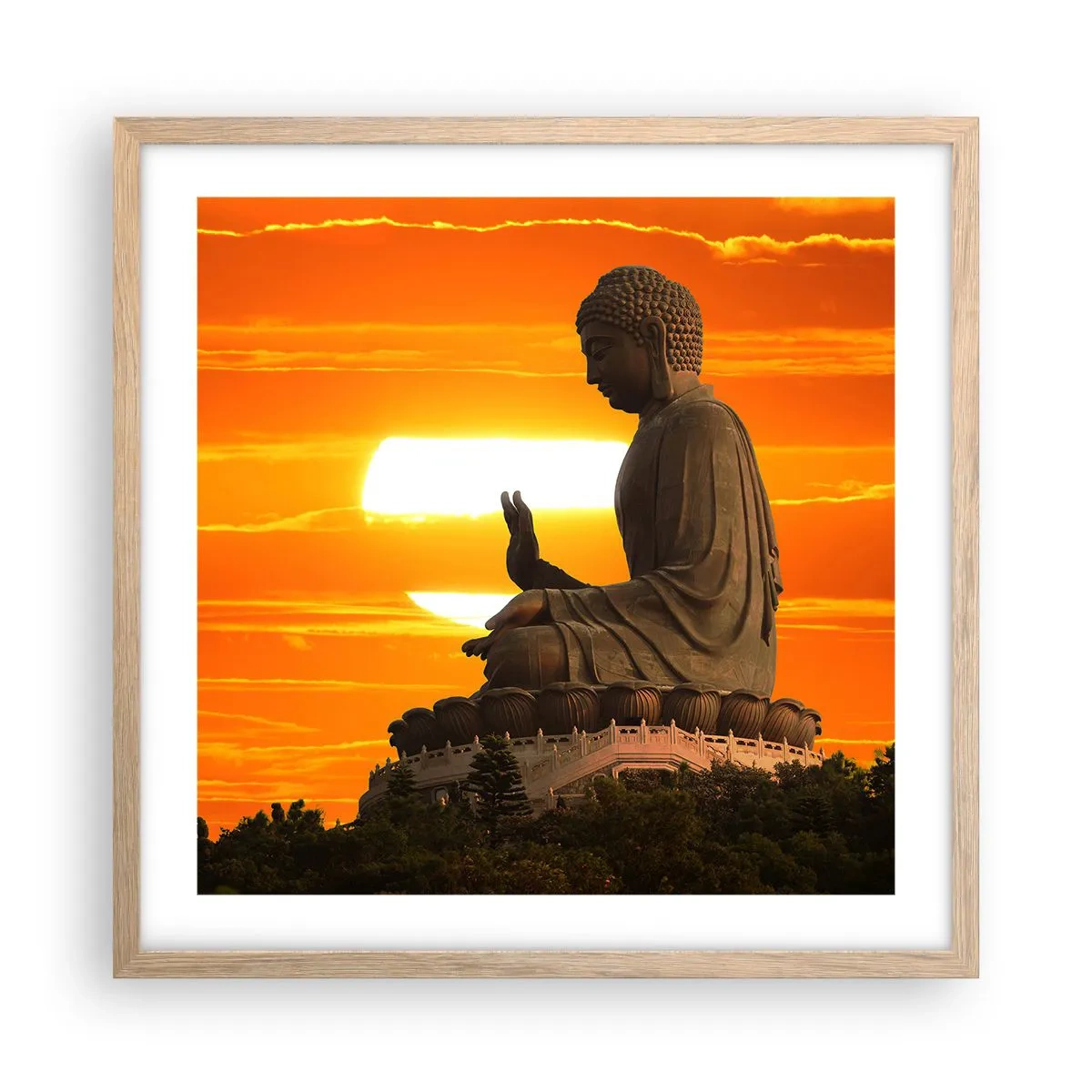 Pôster com moldura de carvalho claro - Sem medo do mundo - 50x50 cm