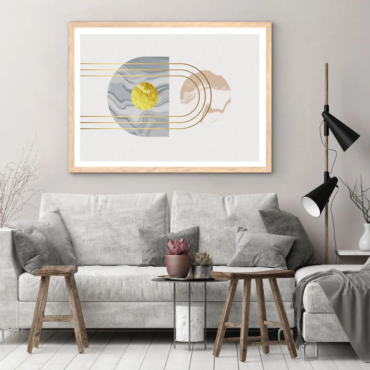 Pôster com moldura de carvalho claro - Brilho e claridade - 40x30 cm