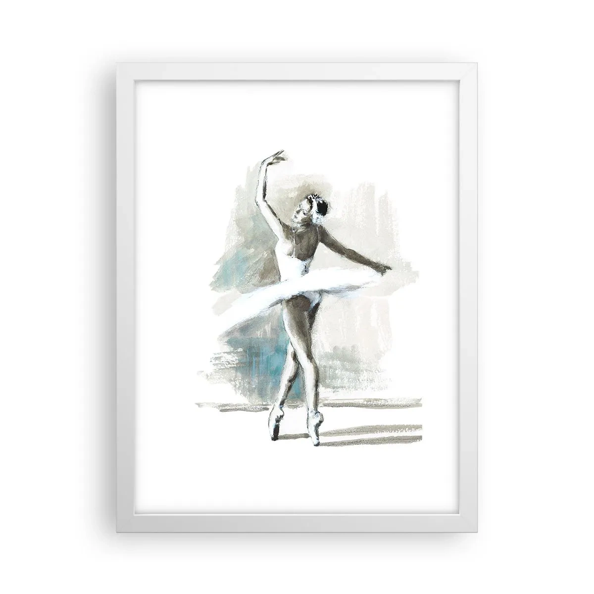 Pôster em moldura branca - Encantada num cisne - 30x40 cm