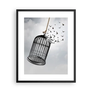 Pôster com moldura preta - Fé... Esperança... Liberdade! - 40x50 cm
