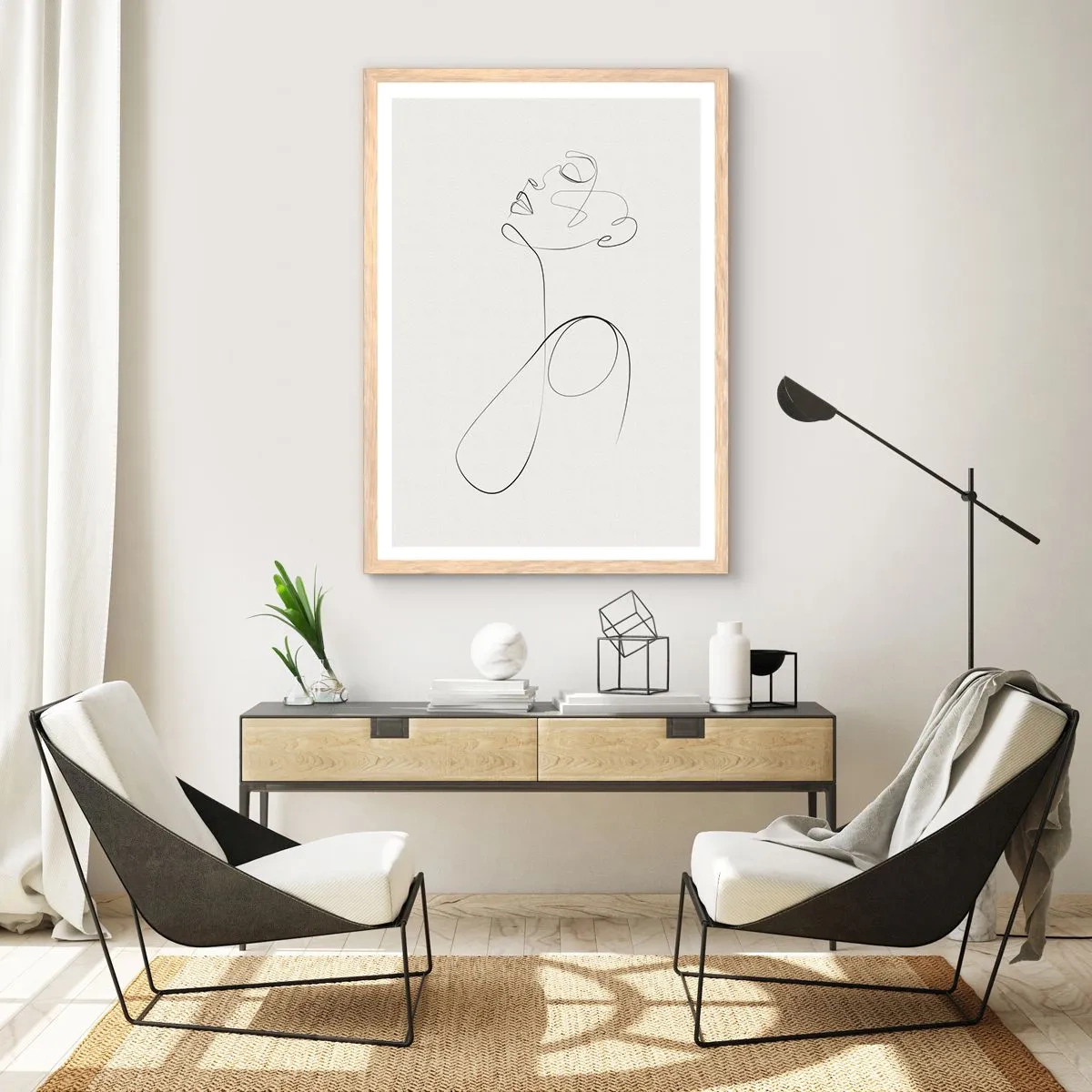 Pôster com moldura de carvalho claro - Enrolada em sonhos - 40x50 cm