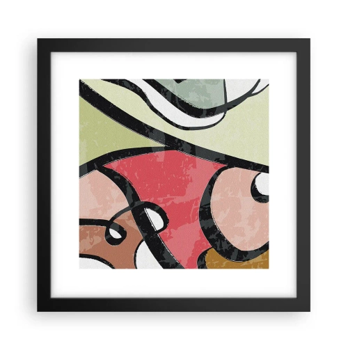 Pôster com moldura preta - Piruetas entre cores - 30x30 cm