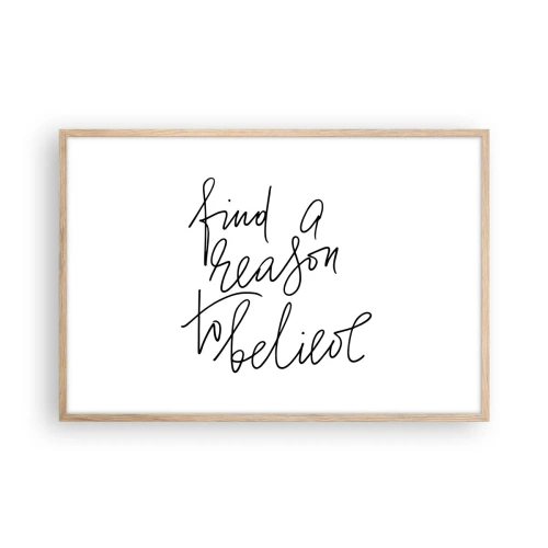 Pôster com moldura de carvalho claro - É possível - 91x61 cm