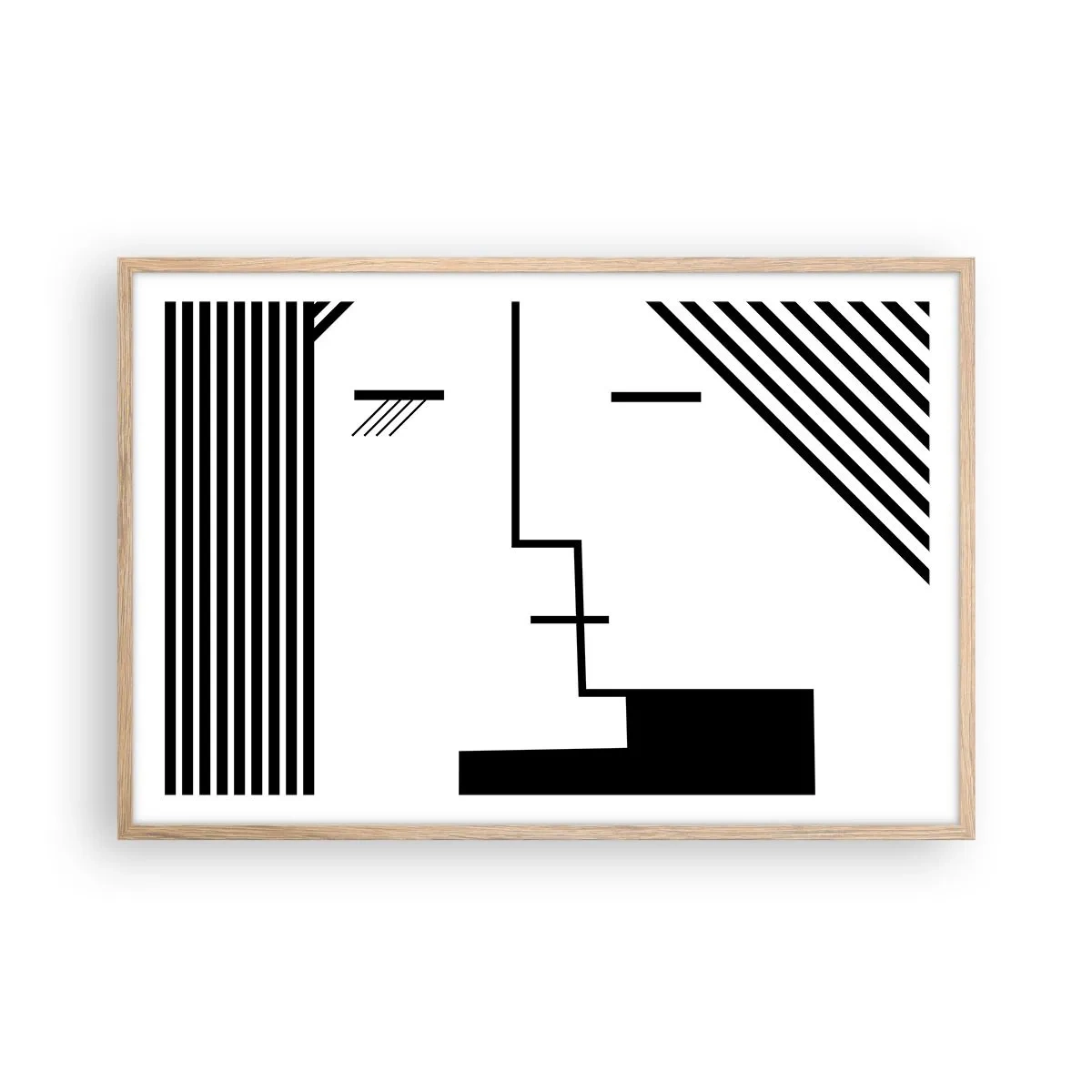 Pôster com moldura de carvalho claro - Apenas um beijo - 91x61 cm