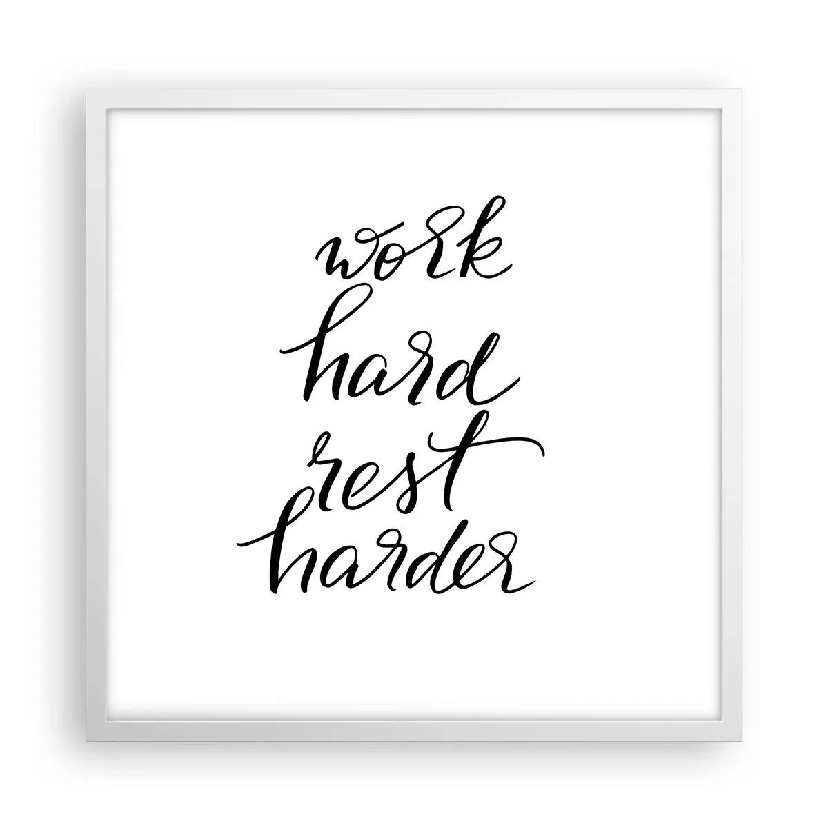 Pôster em moldura branca - Equilíbrio da vida - 50x50 cm