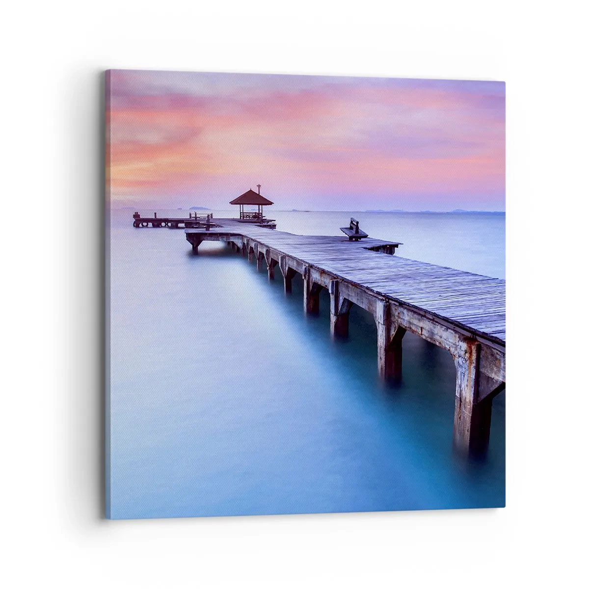 Quadro em tela - Um mar de paz no horizonte - 70x70 cm