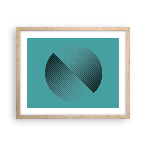 Pôster com moldura de carvalho claro - Círculo – uma variação geométrica - 50x40 cm