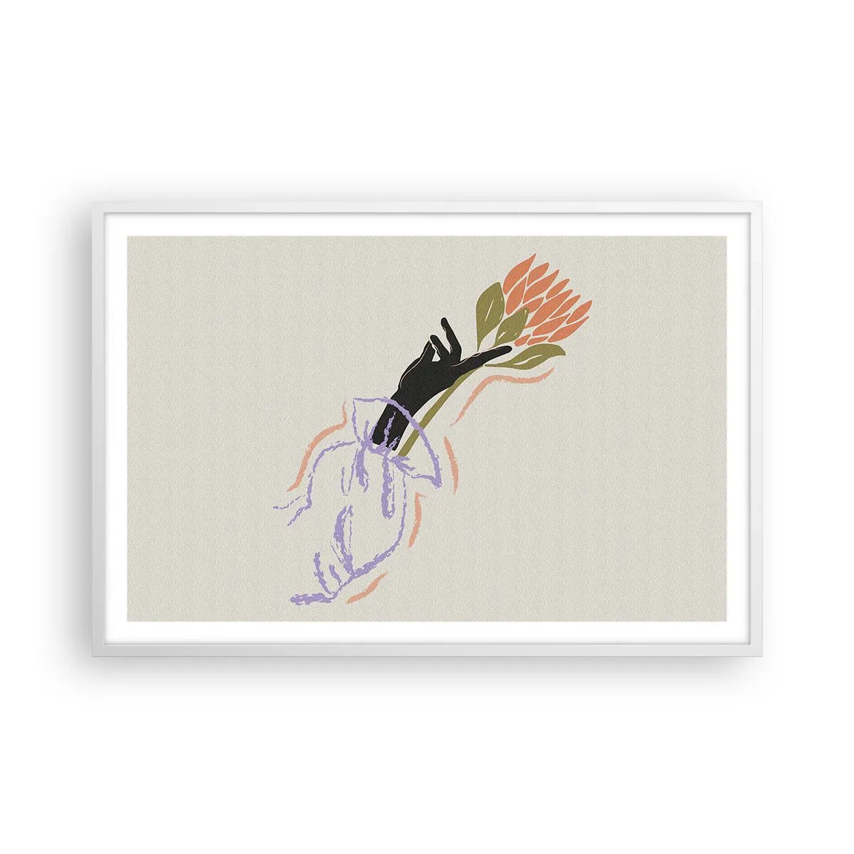 Pôster em moldura branca - Toque fraterno - 91x61 cm