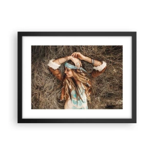 Pôster com moldura preta - A caminho do verão do amor - 40x30 cm