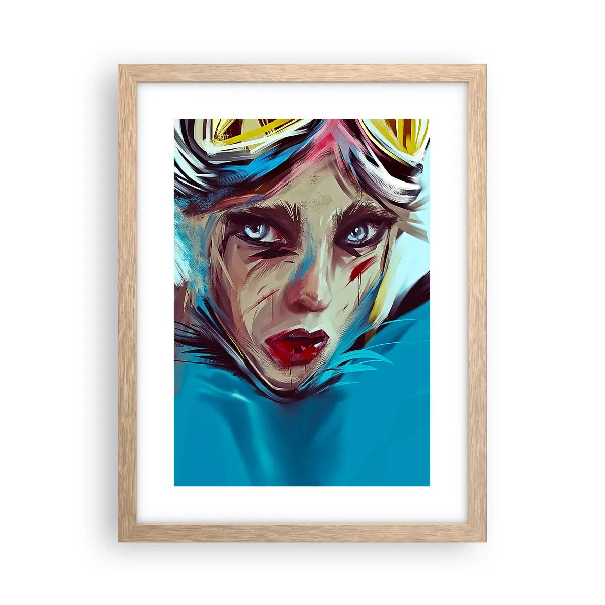 Pôster com moldura de carvalho claro - A guerreira das estradas - 30x40 cm