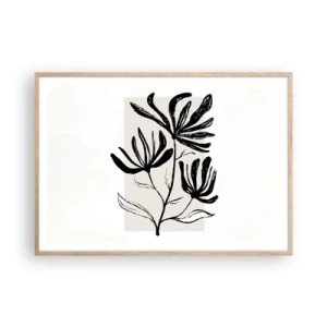 Pôster com moldura de carvalho claro - Esboço para o herbário - 100x70 cm