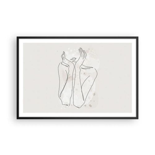 Pôster com moldura preta - Momento de sonho - 91x61 cm