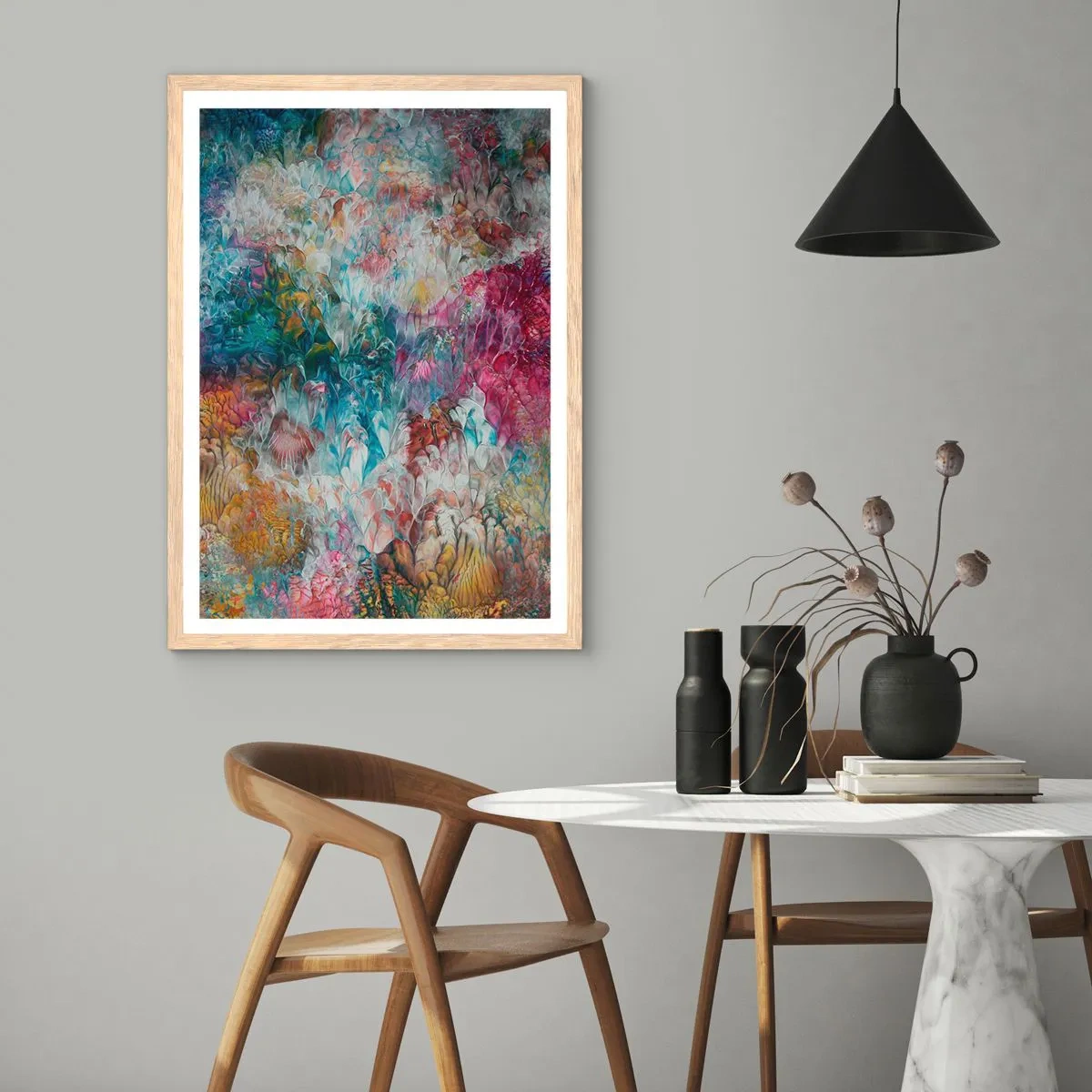 Pôster com moldura de carvalho claro - Em plena floração - 40x50 cm