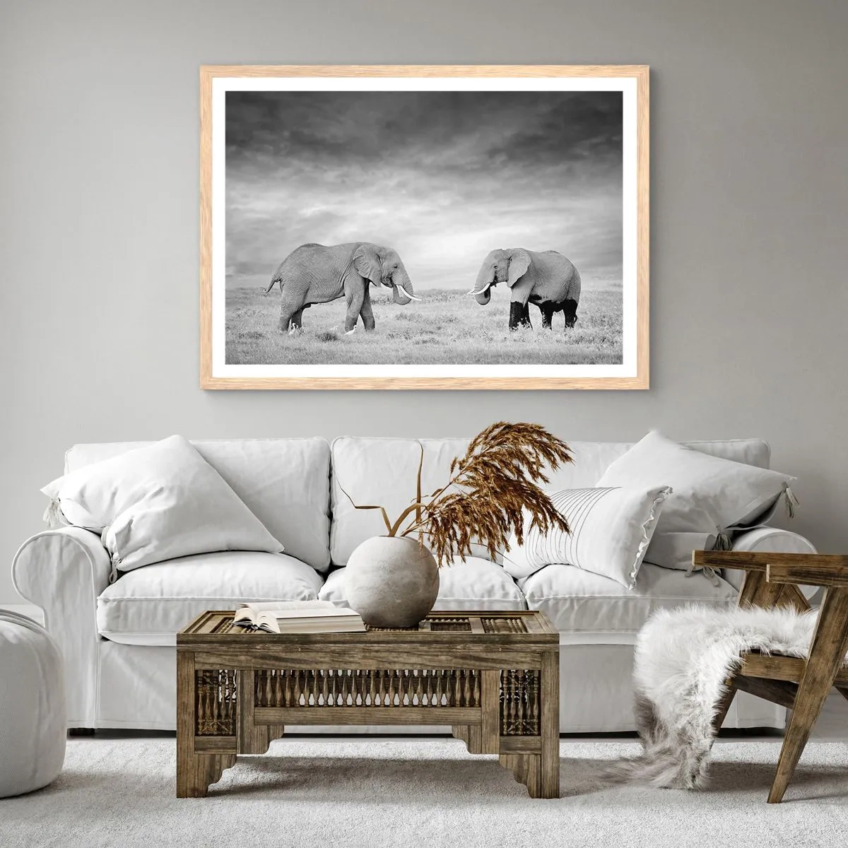 Pôster com moldura de carvalho claro - O cinza é belo - 50x40 cm