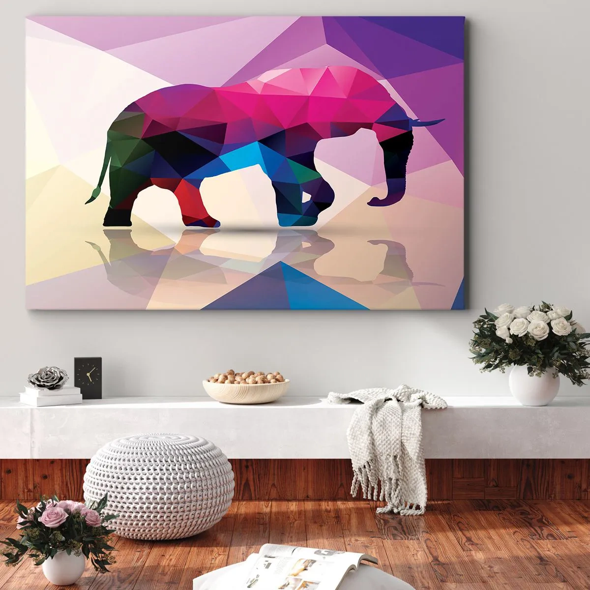 Quadro em tela - Dinossauro de cristal - 120x80 cm