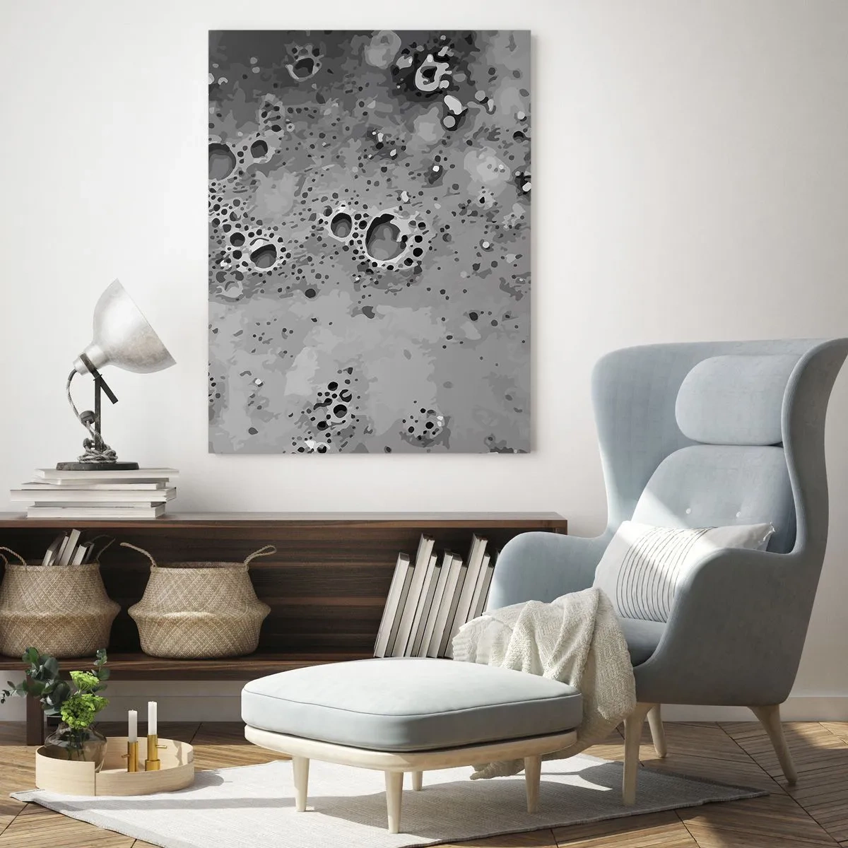 Quadro em vidro - Como uma paisagem lunar - 70x100 cm