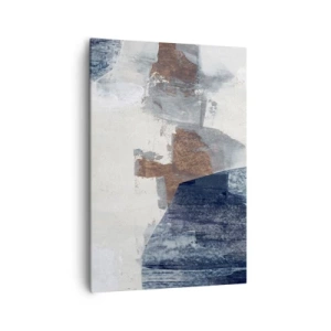 Quadro em tela - Formas azuis e marrons - 70x100 cm