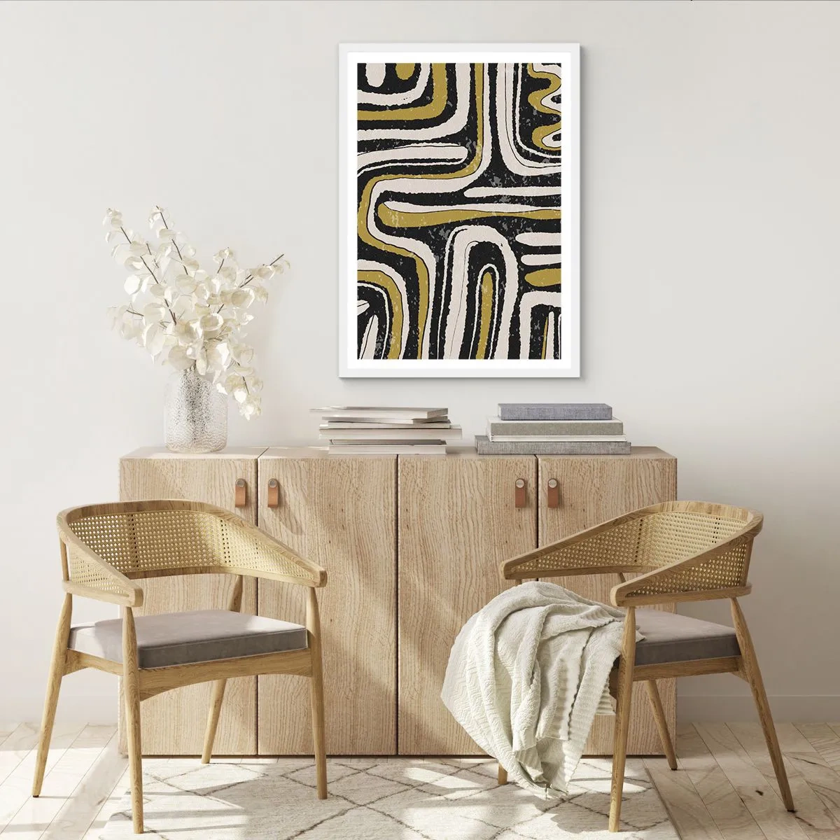 Pôster em moldura branca - Composição: estradas e becos - 50x70 cm