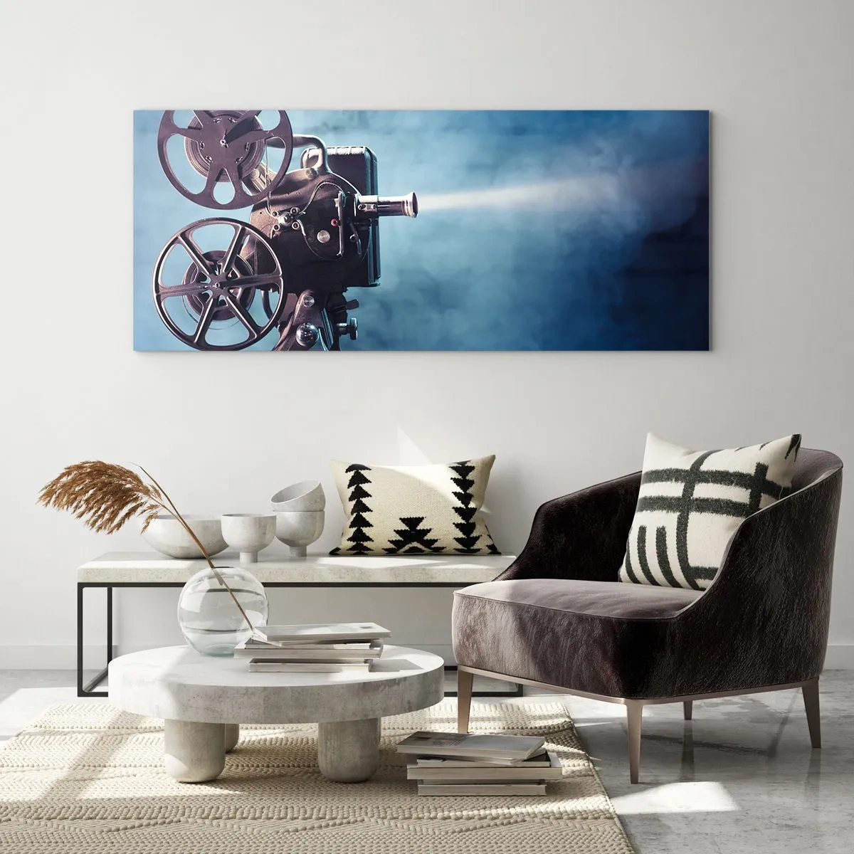 Quadro em vidro - No cinema antigo - 90x30 cm