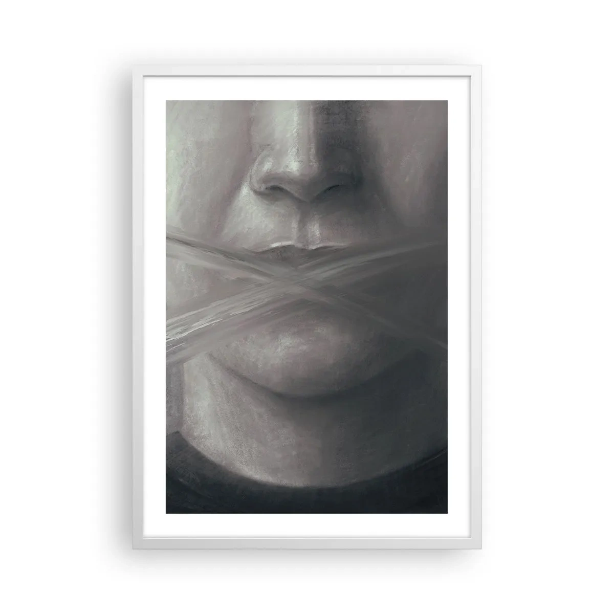 Pôster em moldura branca - Nem uma palavra - 50x70 cm