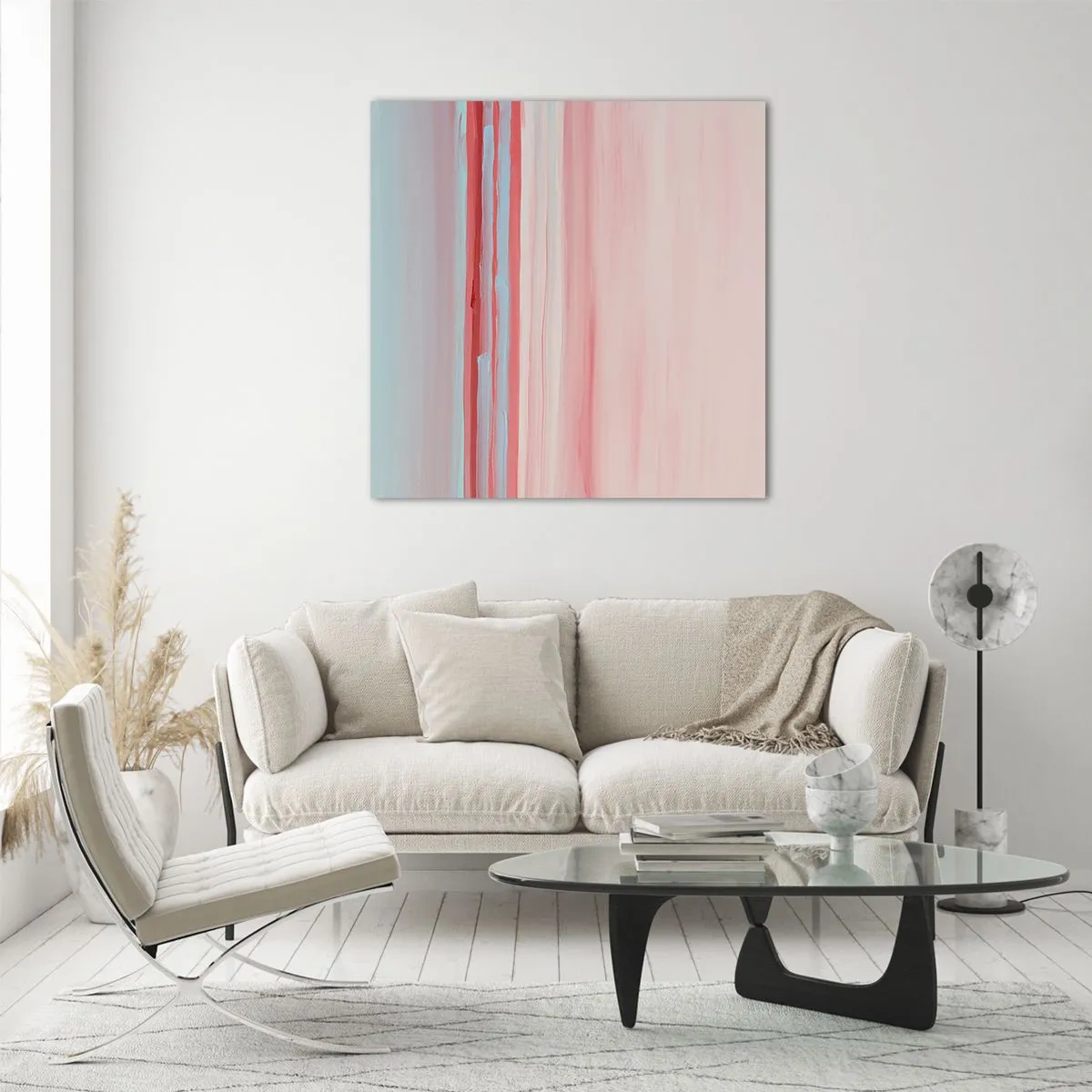 Quadro em vidro - Abstração ao amanhecer - 50x50 cm