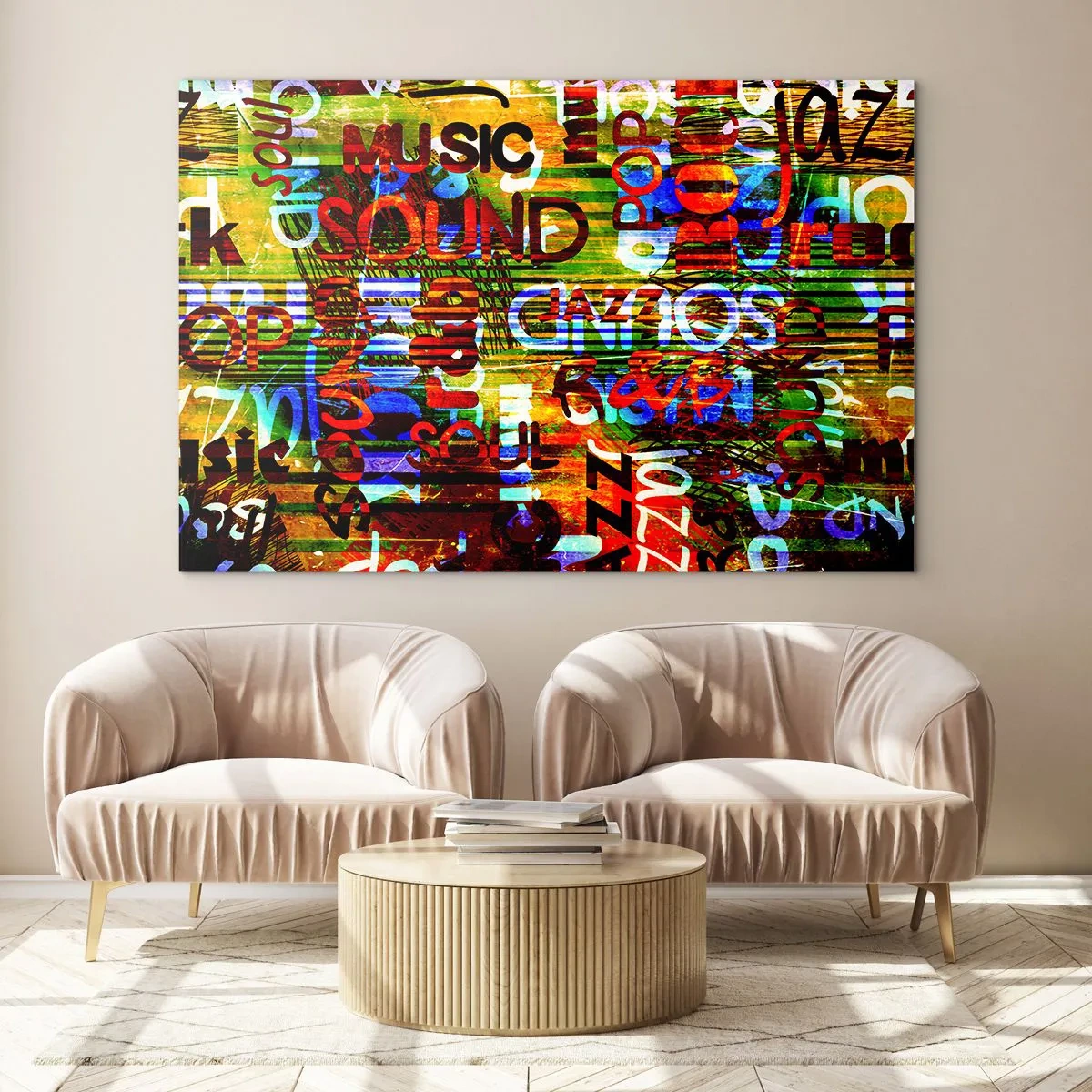 Quadro em vidro - Todas as cores do som - 100x70 cm