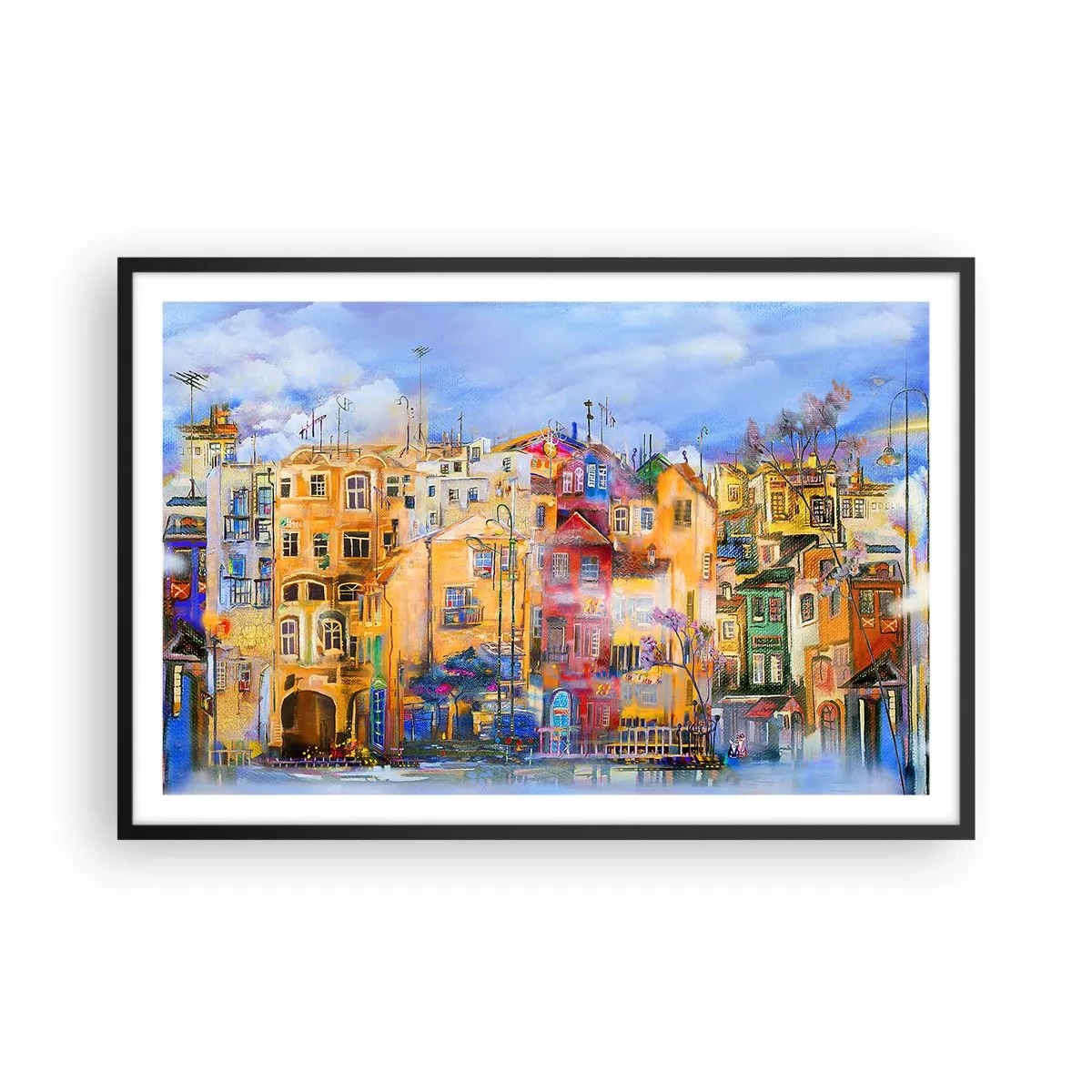 Pôster com moldura preta - Estamos juntos - 91x61 cm