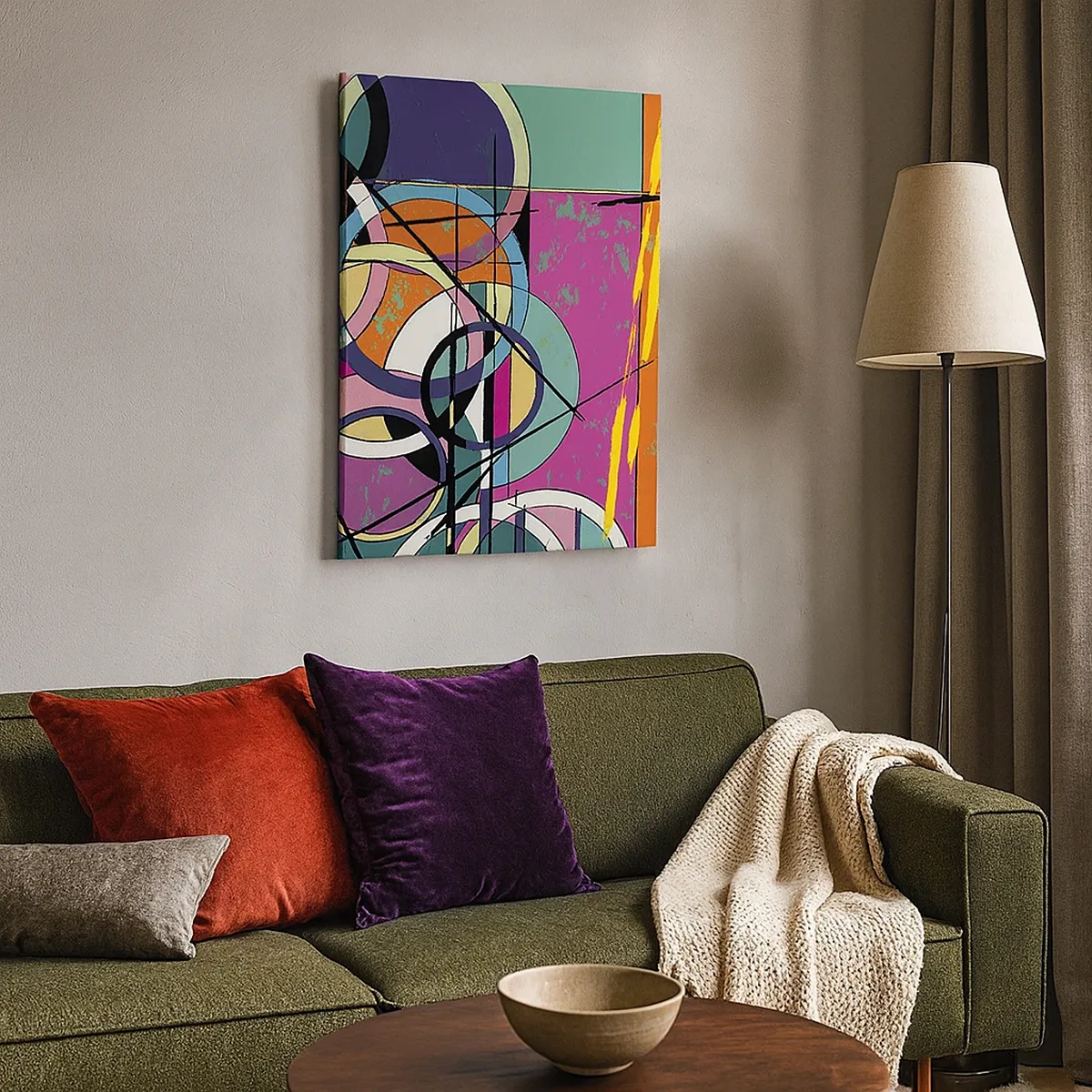 Quadro em tela - Círculo entre círculos - 50x70 cm