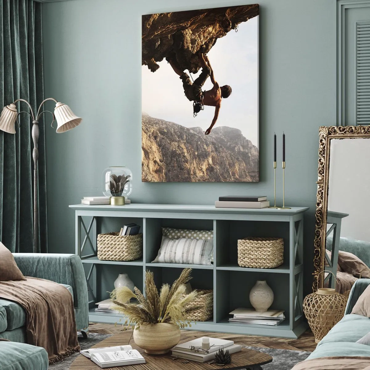 Quadro em tela - O mundo encolhido num punhado de rochas - 65x120 cm