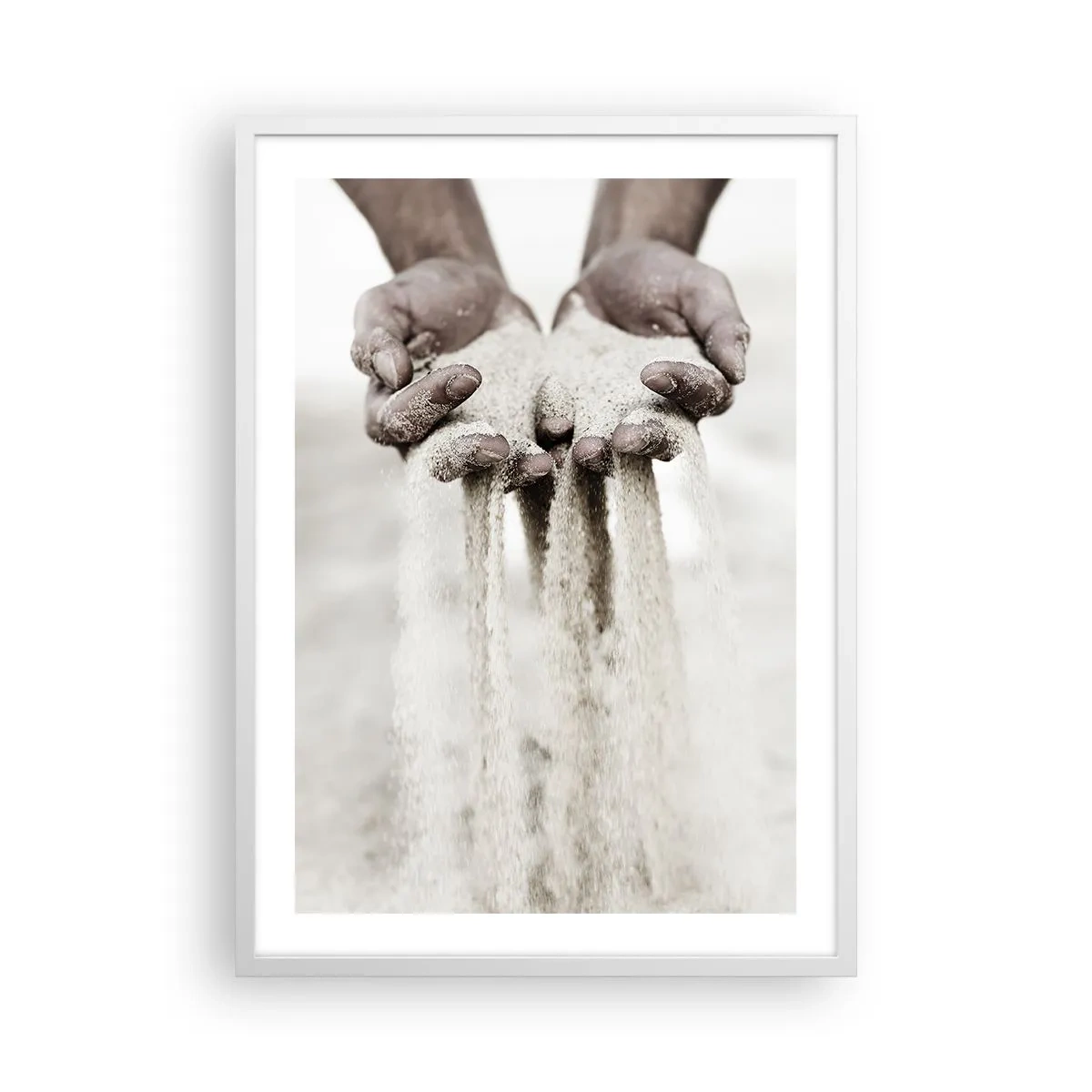 Pôster em moldura branca - Com estas mãos… - 50x70 cm