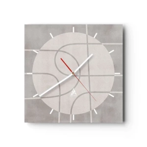 Relógio de parede - Relógio em vidro - Circular e direto - 40x40 cm