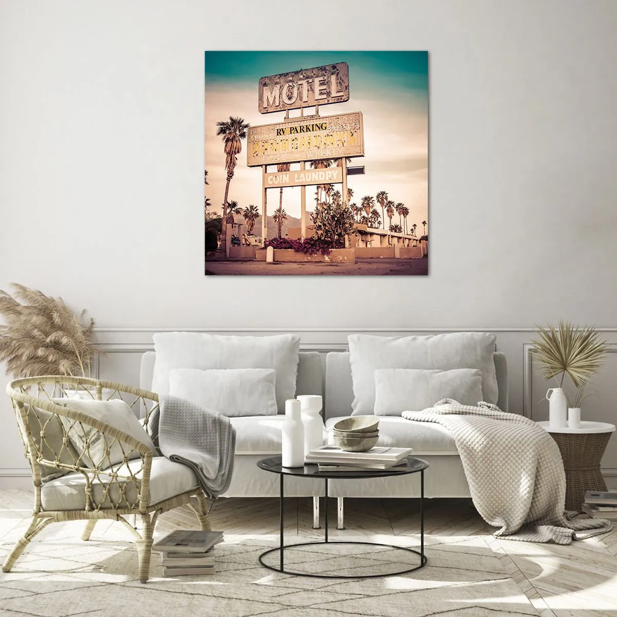 Quadro em vidro - O tempo parou aqui - 40x40 cm