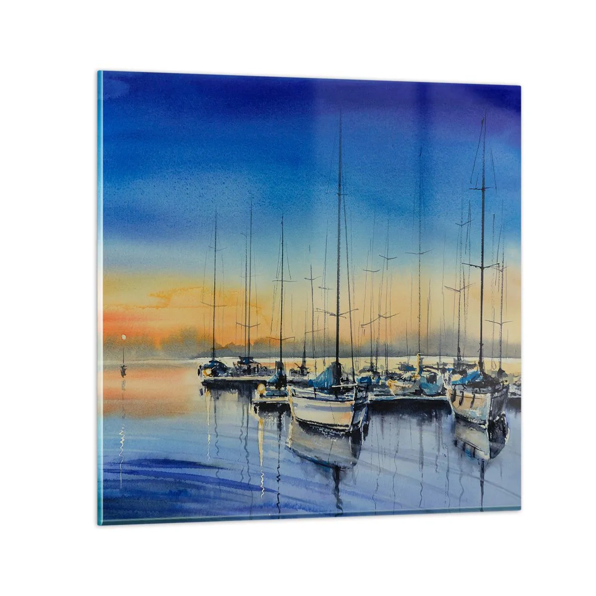 Quadro em vidro - Fim de um bom dia - 40x40 cm