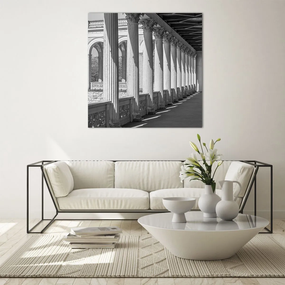 Quadro em vidro - Arcada ensolarada - 40x40 cm