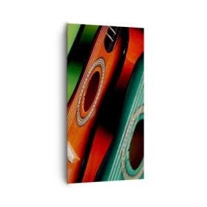 Quadro em tela - A guitarra tem muitas cores - 65x120 cm