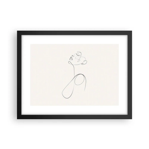 Pôster com moldura preta - Enrolada em sonhos - 40x30 cm