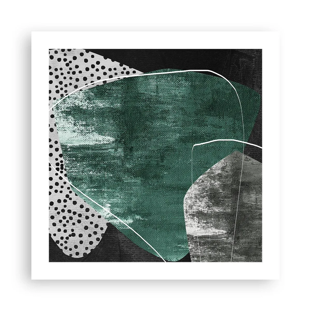 Pôster - Abstração colorida com folha de ouro - 50x50 cm