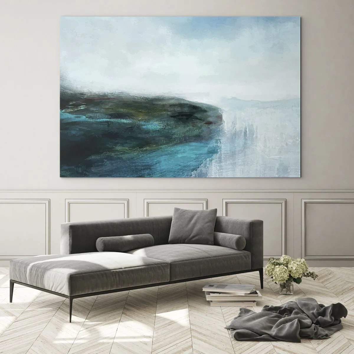 Quadro em vidro - Abstração náutica - 70x50 cm