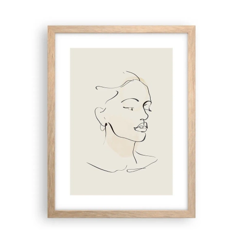 Pôster com moldura de carvalho claro - Uma certa linha - 30x40 cm