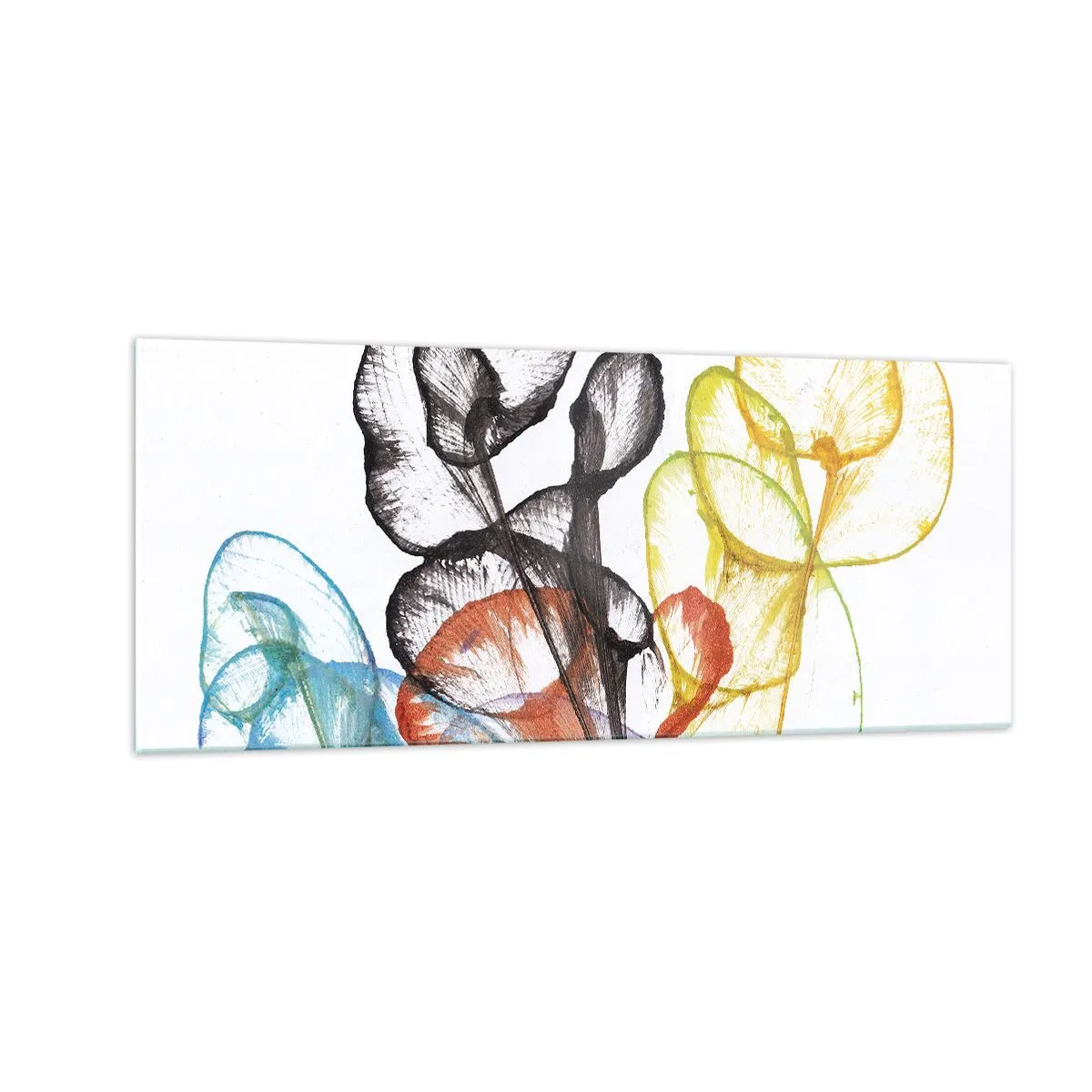 Quadro em vidro - Flores com alma - 100x40 cm