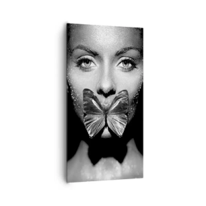 Quadro em tela - O beijo da borboleta - 65x120 cm