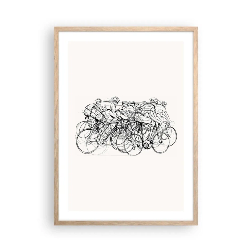 Pôster com moldura de carvalho claro - Juntos como uma equipa - 50x70 cm