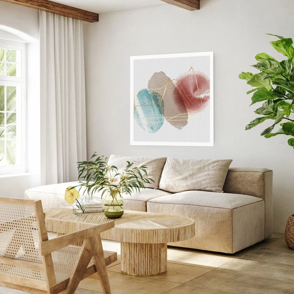 Pôster - Corais espaciais - 30x30 cm