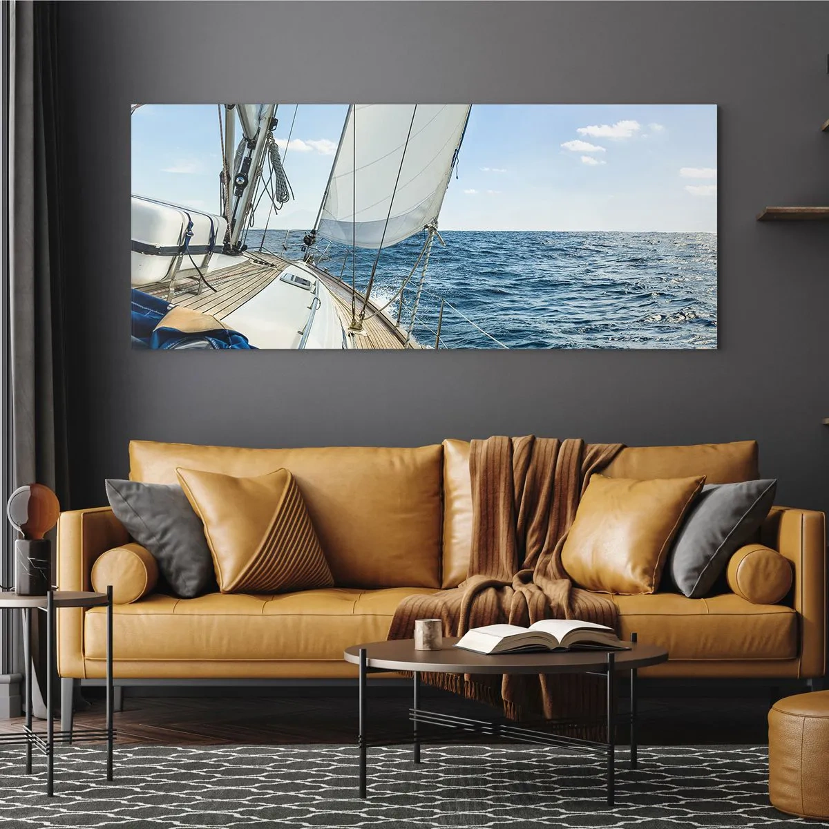 Quadro em vidro - Ahoy, aventura - 100x40 cm