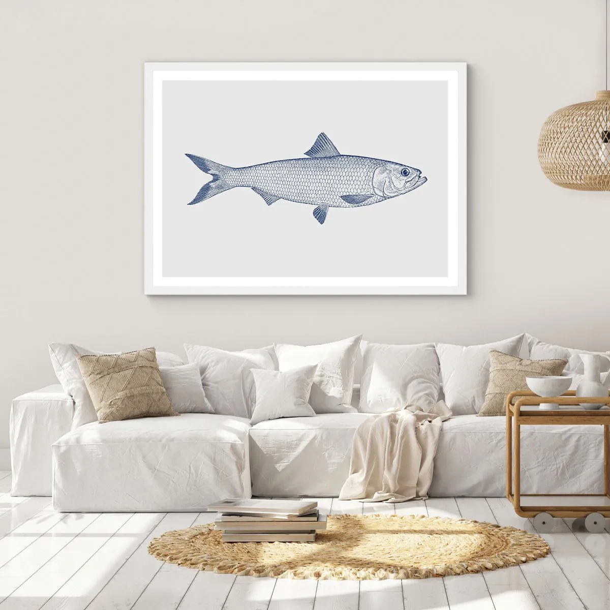 Pôster em moldura branca - Saudações dos mares do norte - 100x70 cm