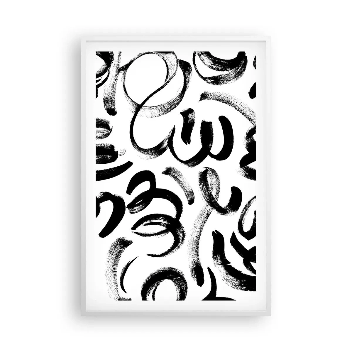 Pôster em moldura branca - Preto sobre branco - 61x91 cm