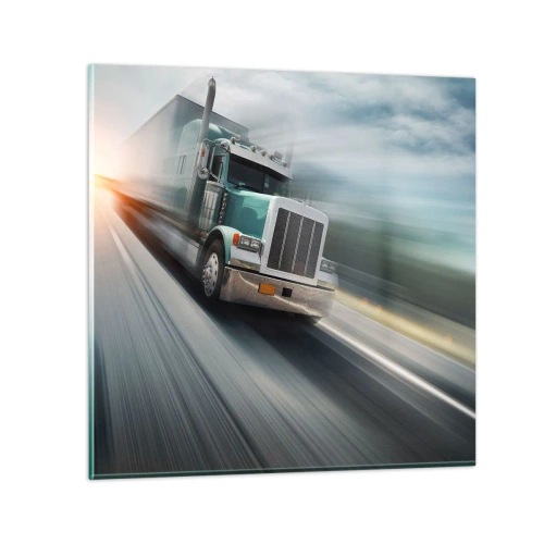 Quadro em vidro - Gigante americano com pressa - 60x60 cm