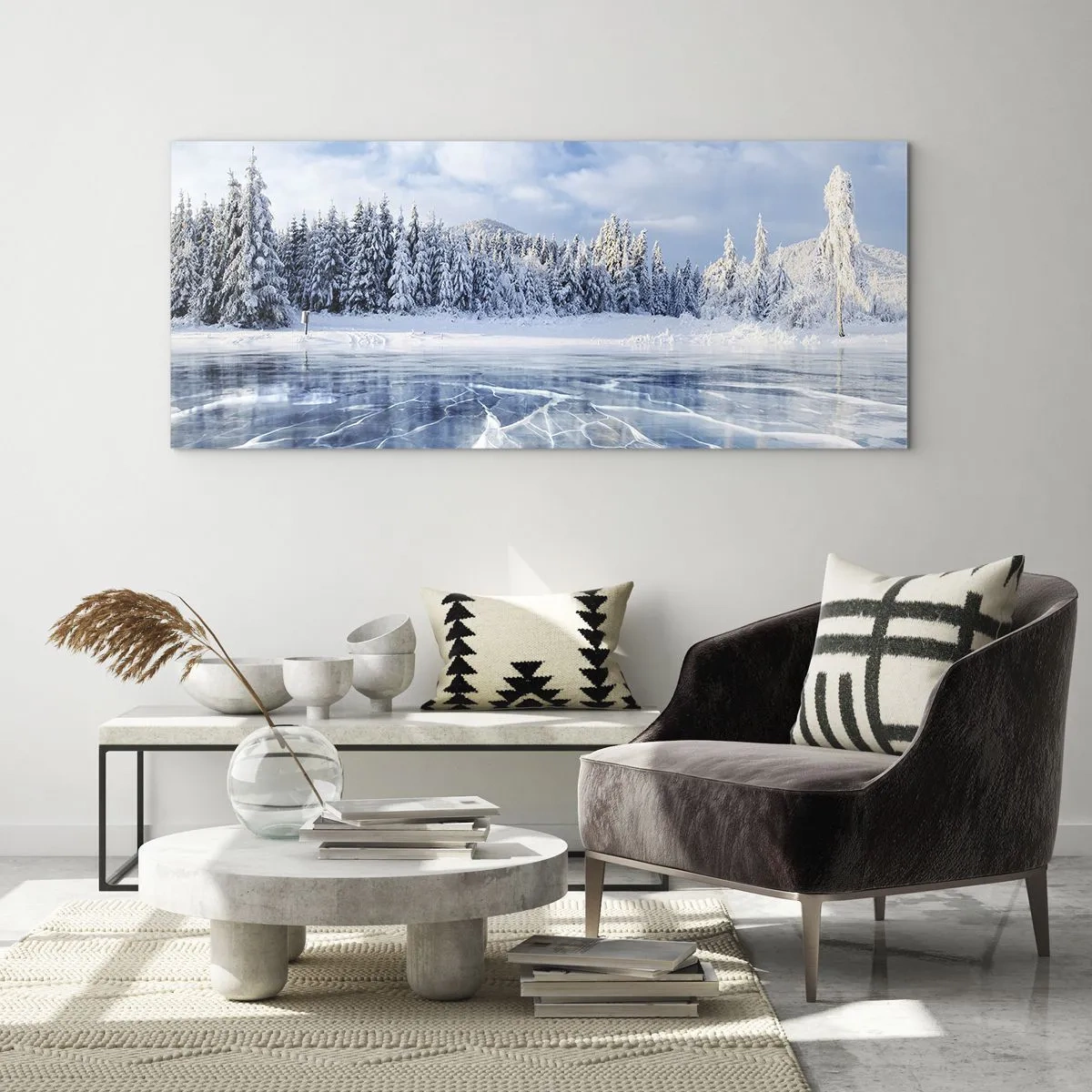 Quadro em vidro - Vista deslumbrante e cristalina - 100x40 cm